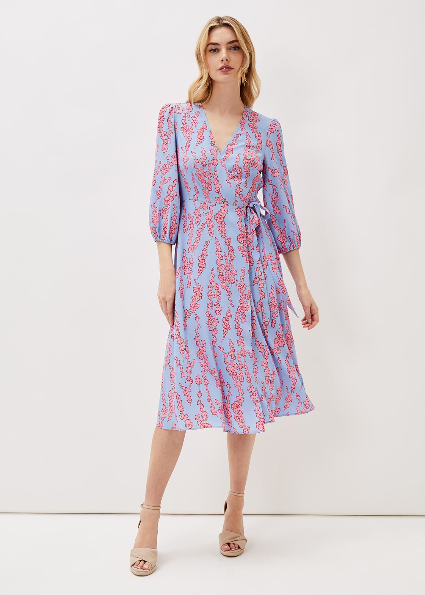 Jean Floral Wrap Midi Dress | Phase Eight